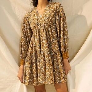 Anthropologie Jenna Tiered Floral Tunic Dress